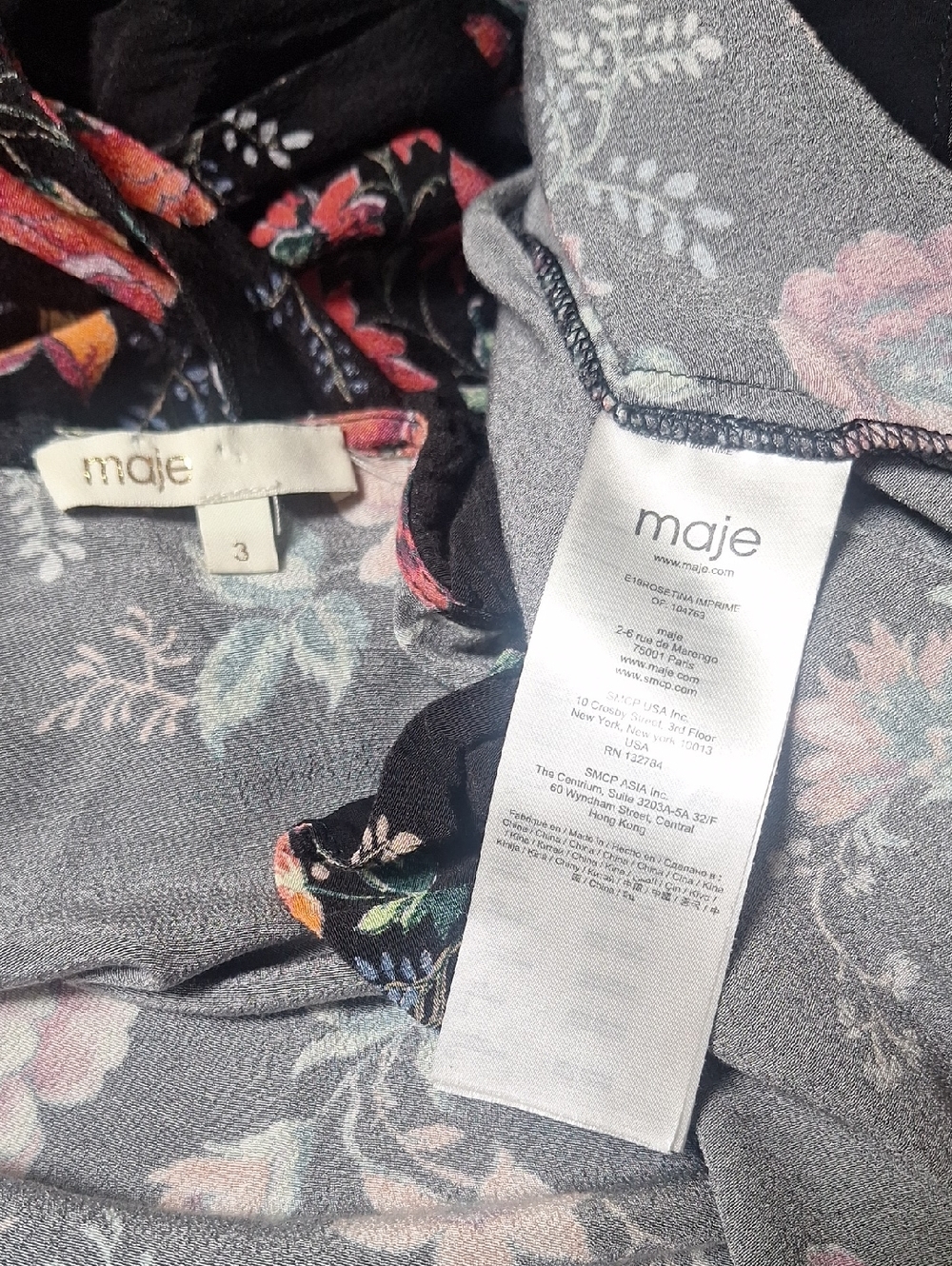Maje Rosetina Floral Print Midi Sleeve Dress Size 8 - Picture 10 of 12